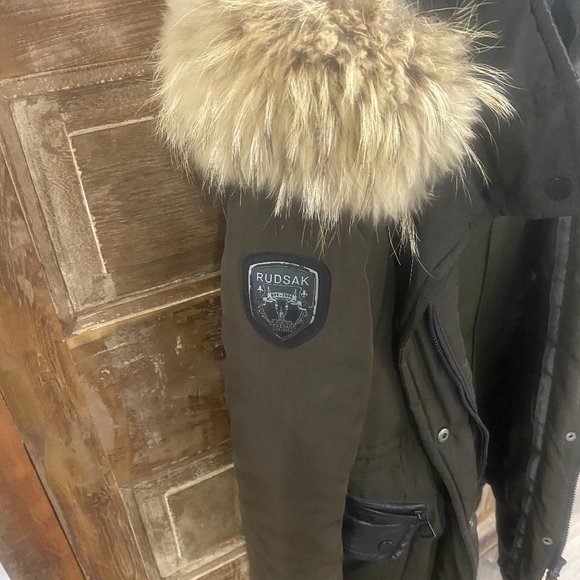 Rudsak Women's Brown Down Parka with Removable Fur - Picture 3 of 10